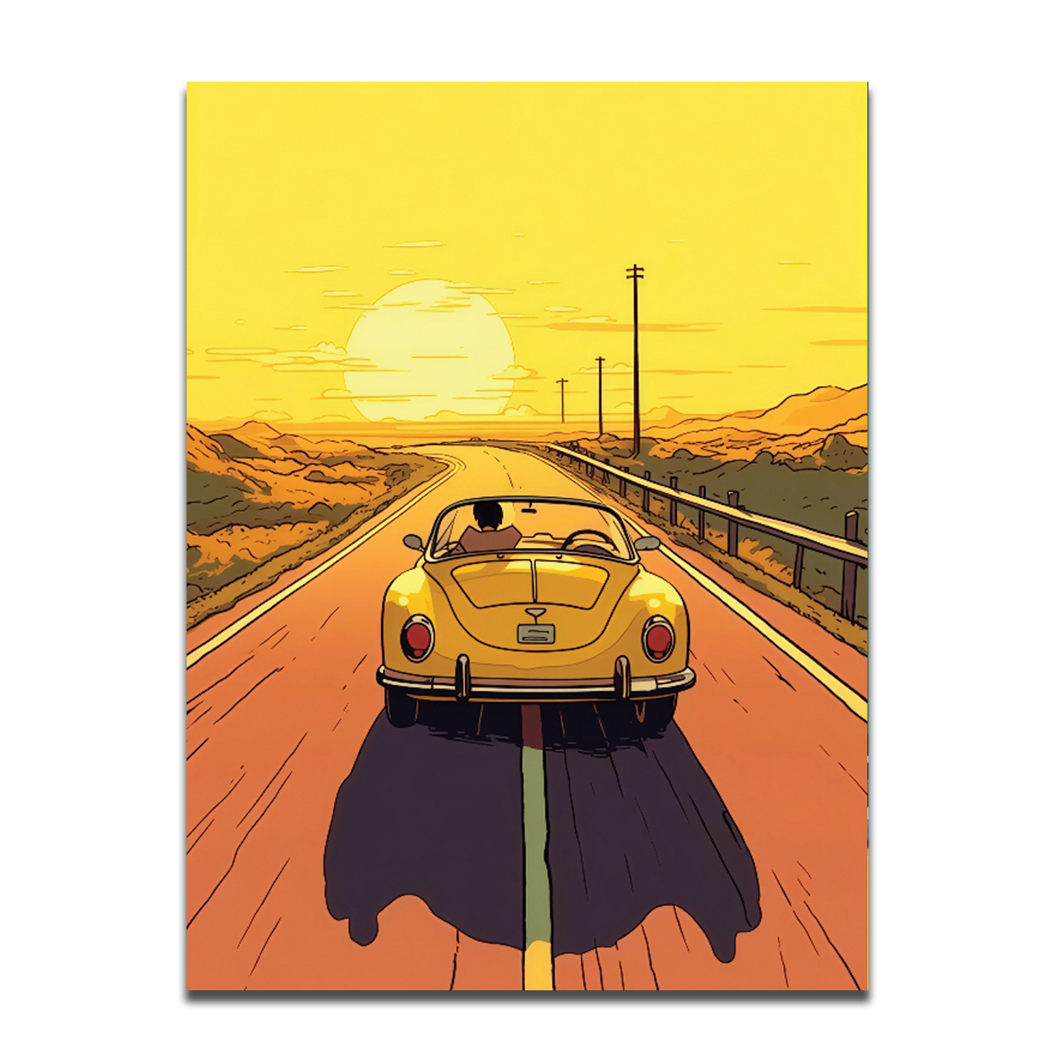 Car on the Road - Poster