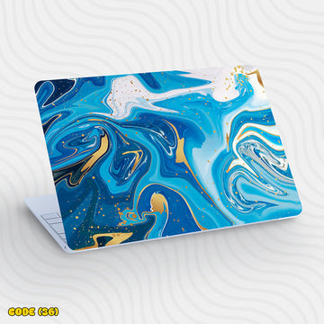 Blue Gold Marble - Laptop Skin
