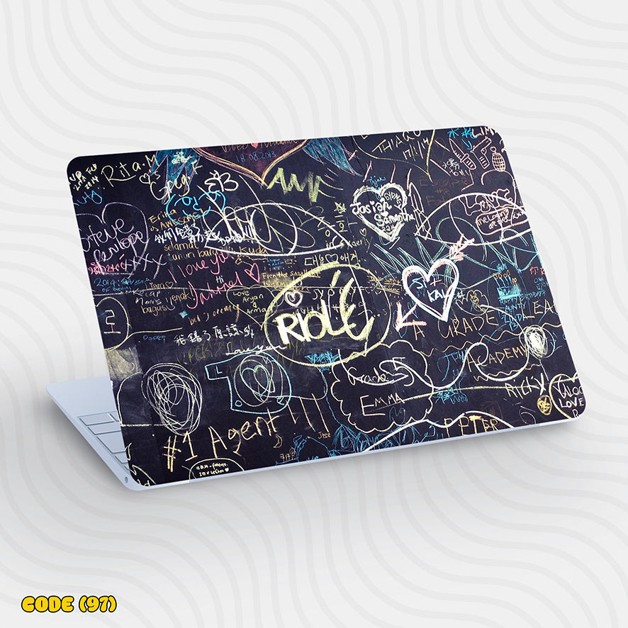 Chalkboard Doodle Art - Laptop Skin