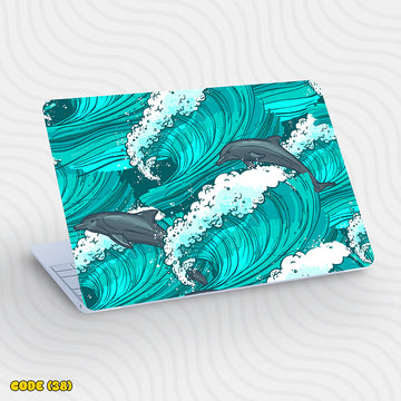 Dolphins Ocean Waves - Laptop Skin