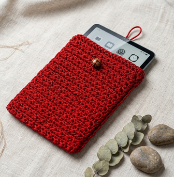 Red Crochet Tablet Case