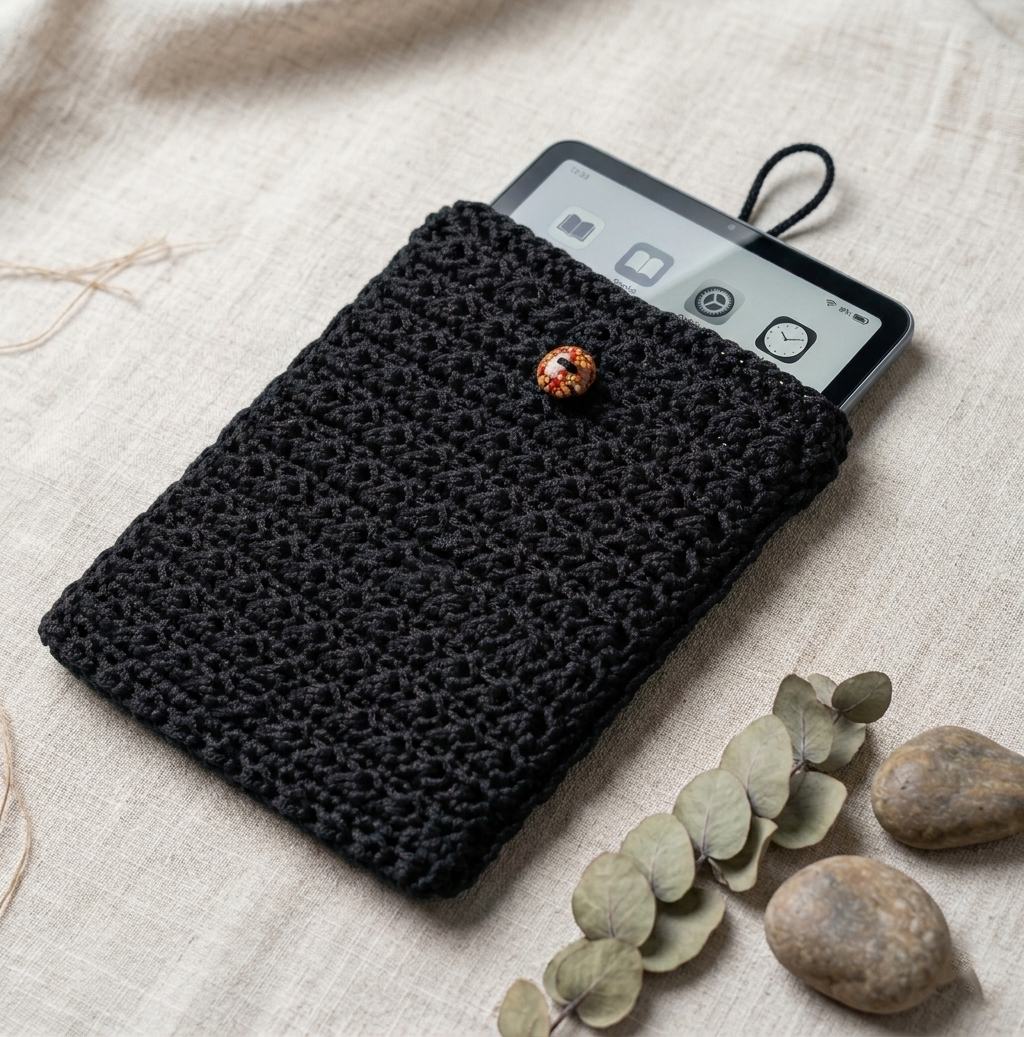 Black Crochet Tablet Case
