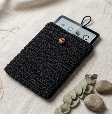 Black Crochet Tablet Case