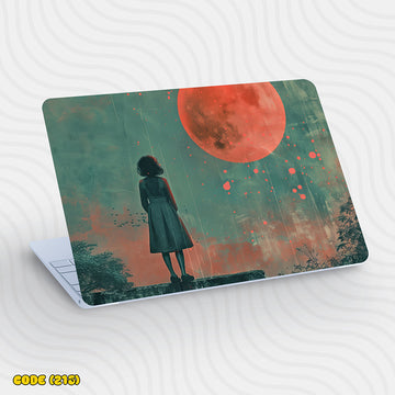 Girl with Moon - Laptop Skin