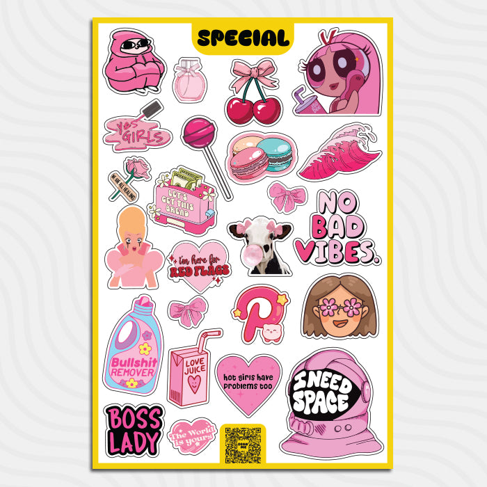Hot Pink - Sticker Sheet