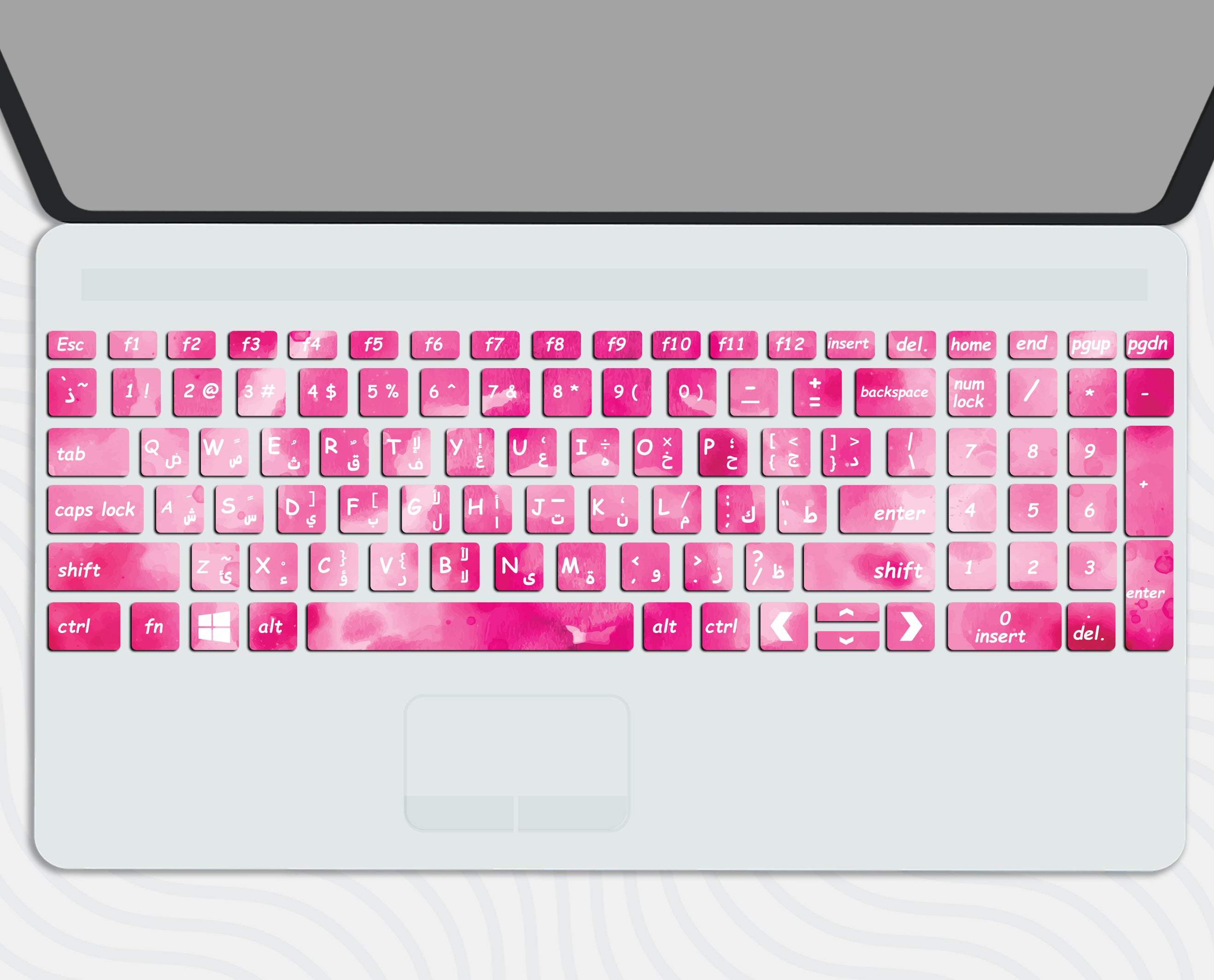 Hot Pink Watercolor - Keyboard Sticker