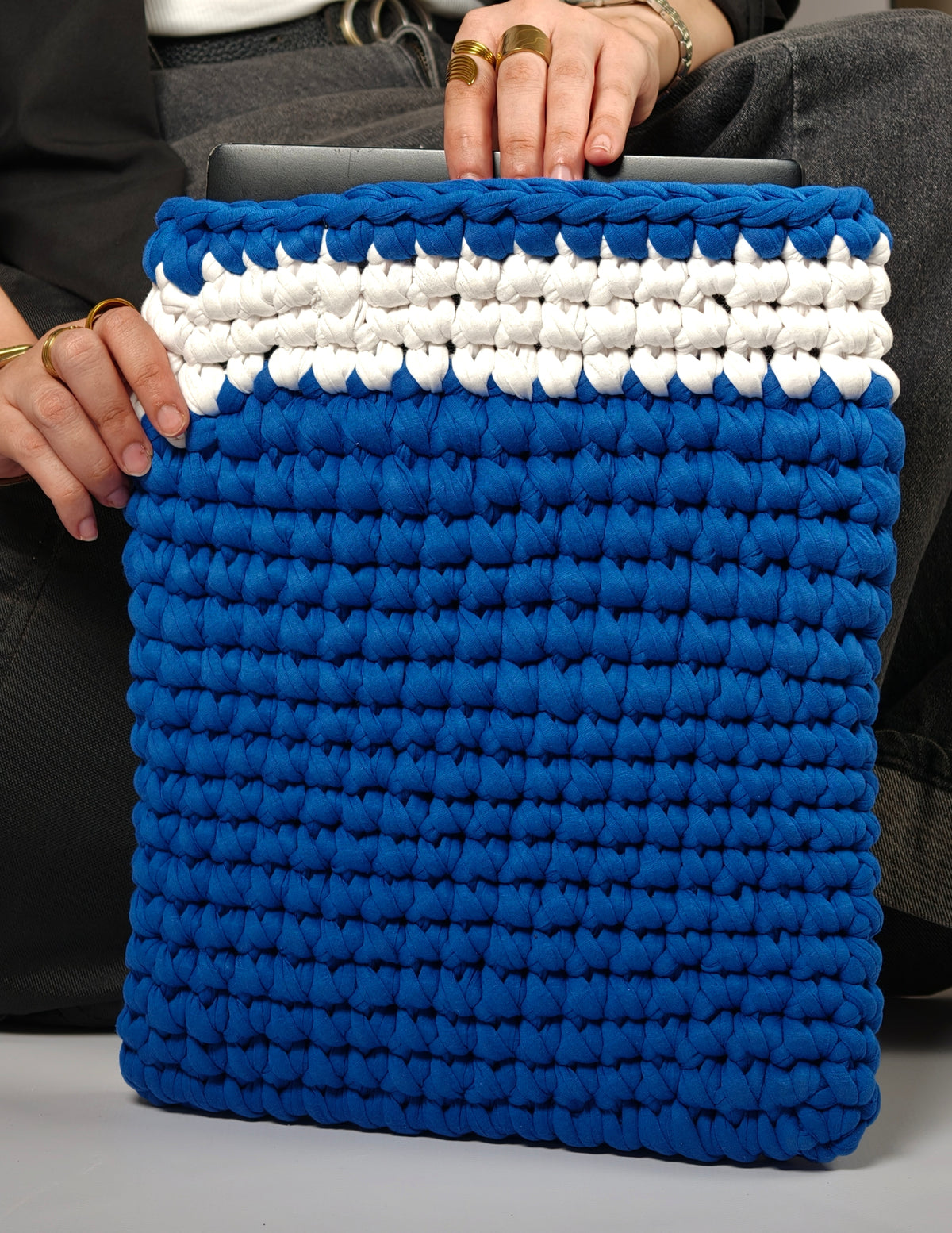 Blue - Crochet Laptop Sleeve
