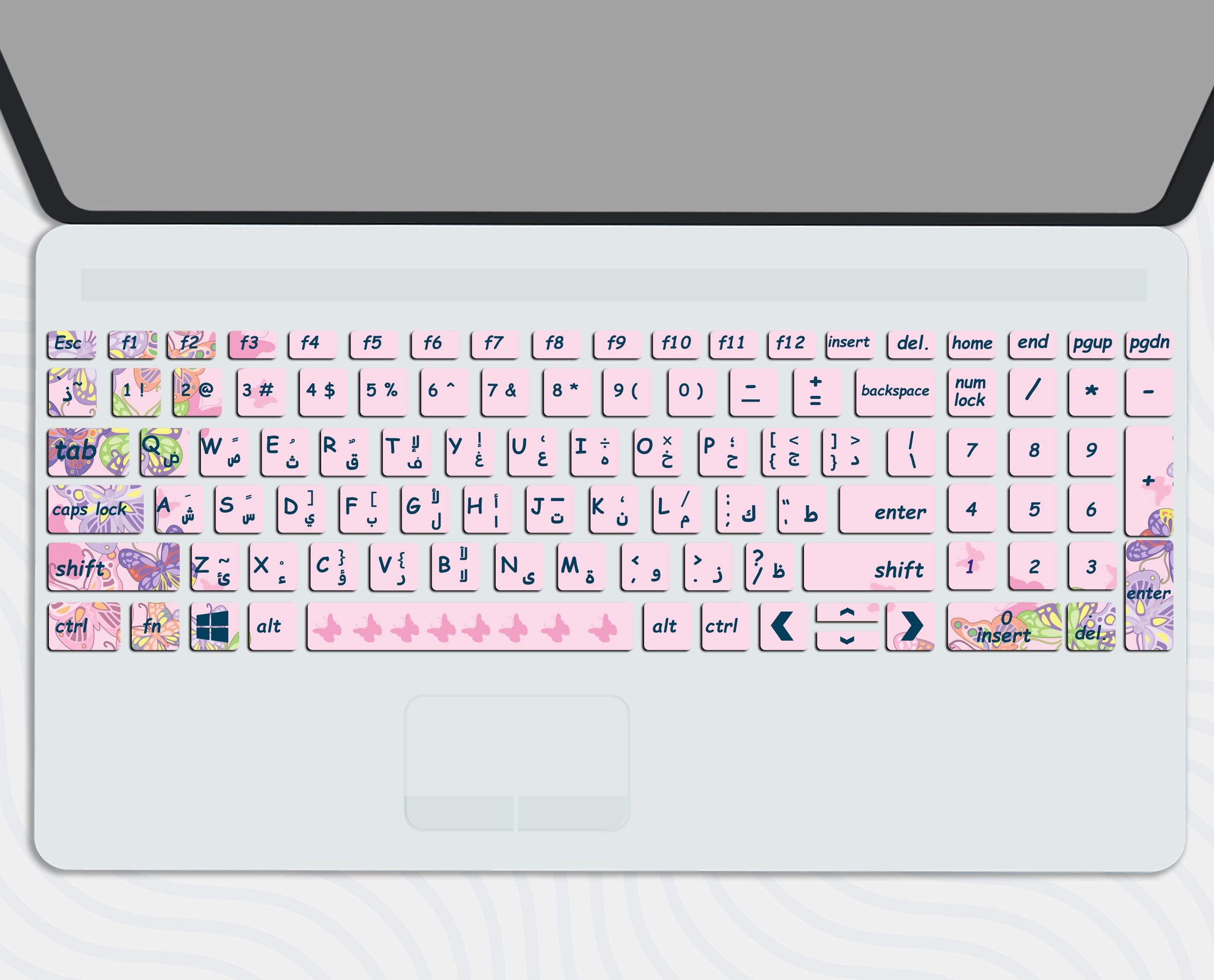 Pink Butterflies - Keyboard Sticker