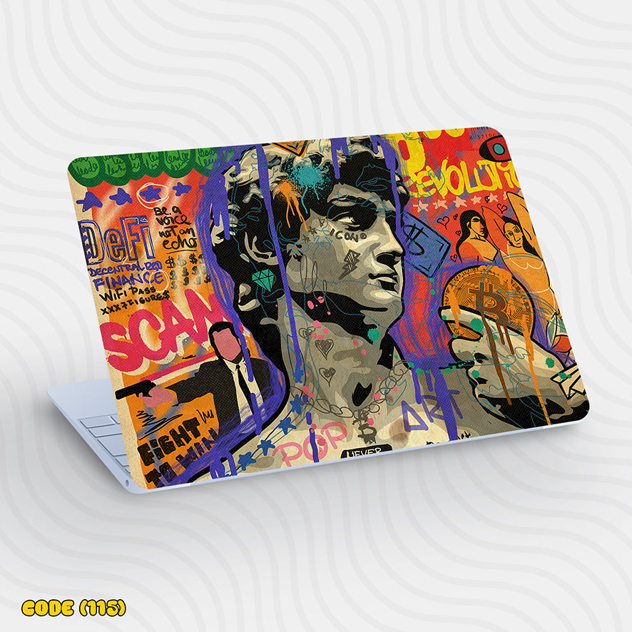 Pop Art Graffiti Statue - Laptop Skin