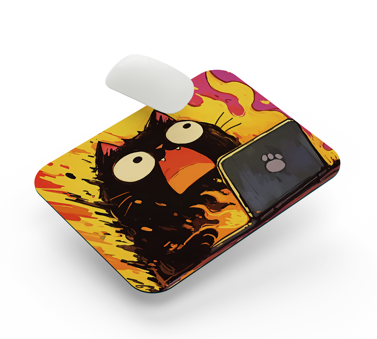 Burning Cat - Mouse Pad