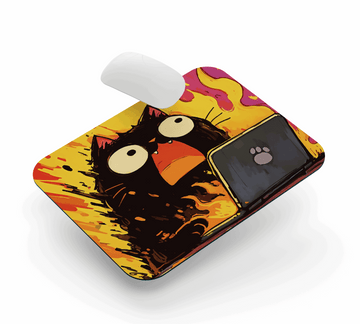 Burning Cat - Mouse Pad