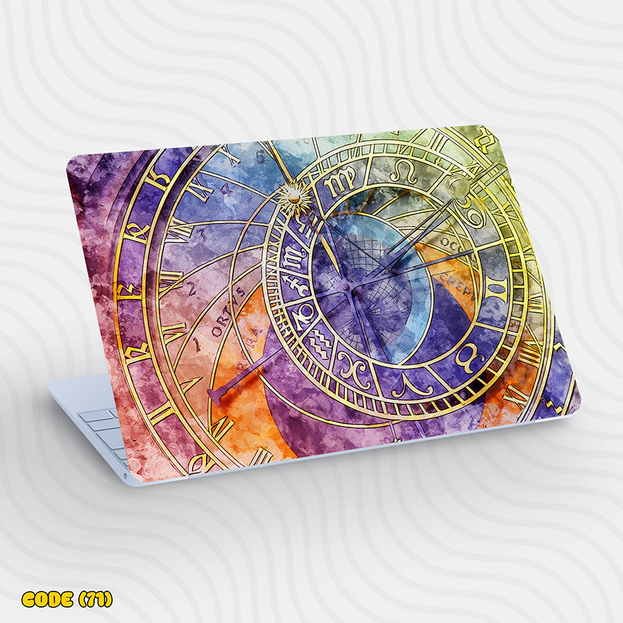 colorful clock - laptop skin