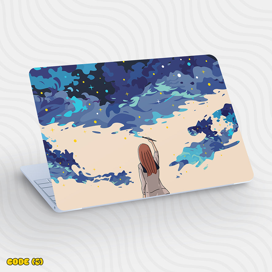 drawing galaxy - Laptop Skin