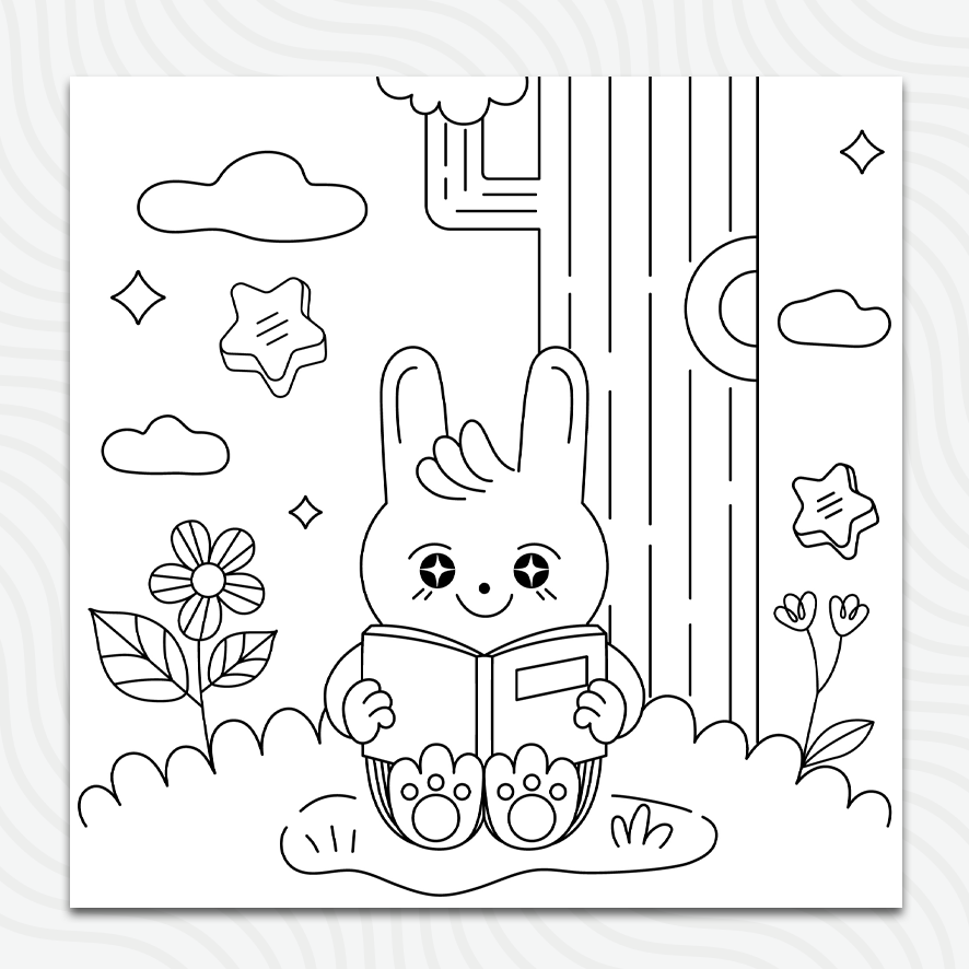 The Reading Rabbit Sheet (50x50)