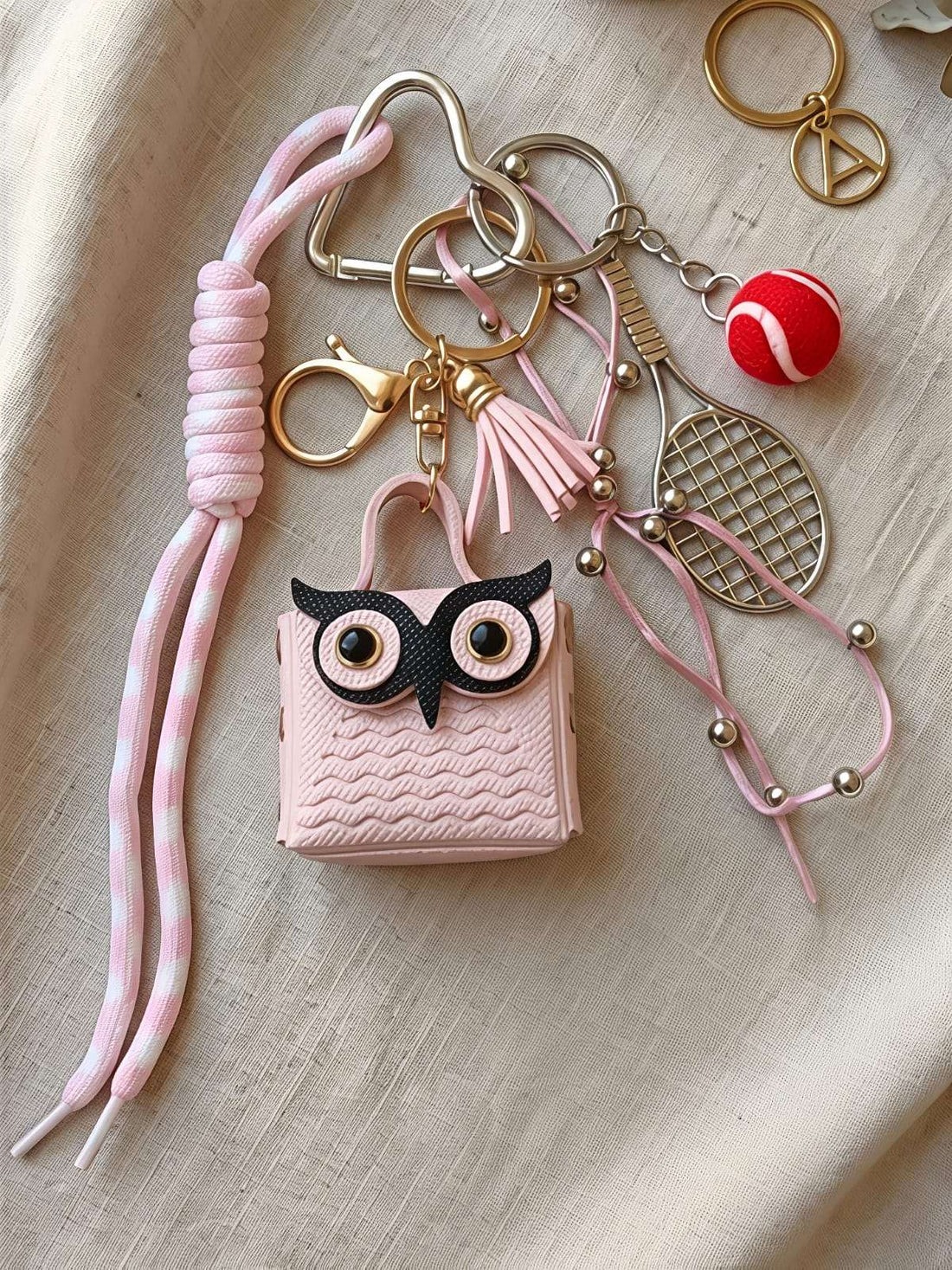 Pink Cute Owl - Bag Charm