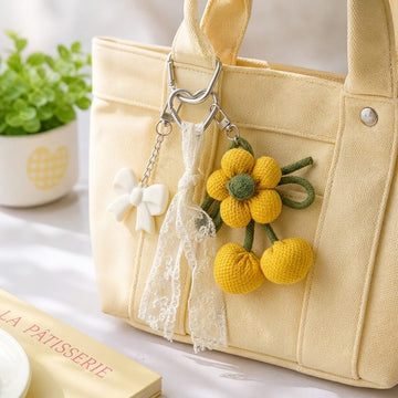 Fabric Flower - Bag Charm