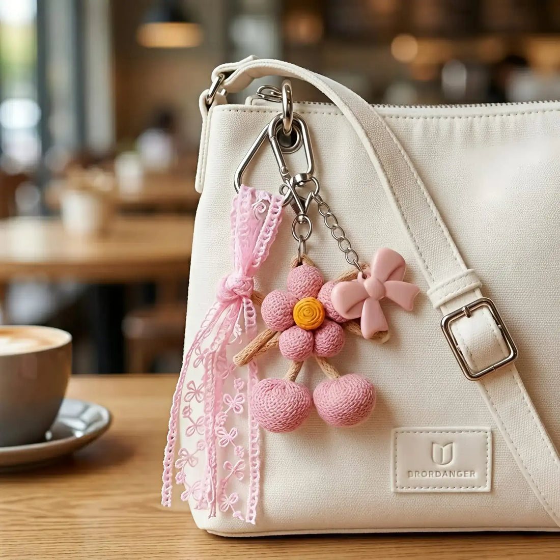 Fabric Flower - Bag Charm