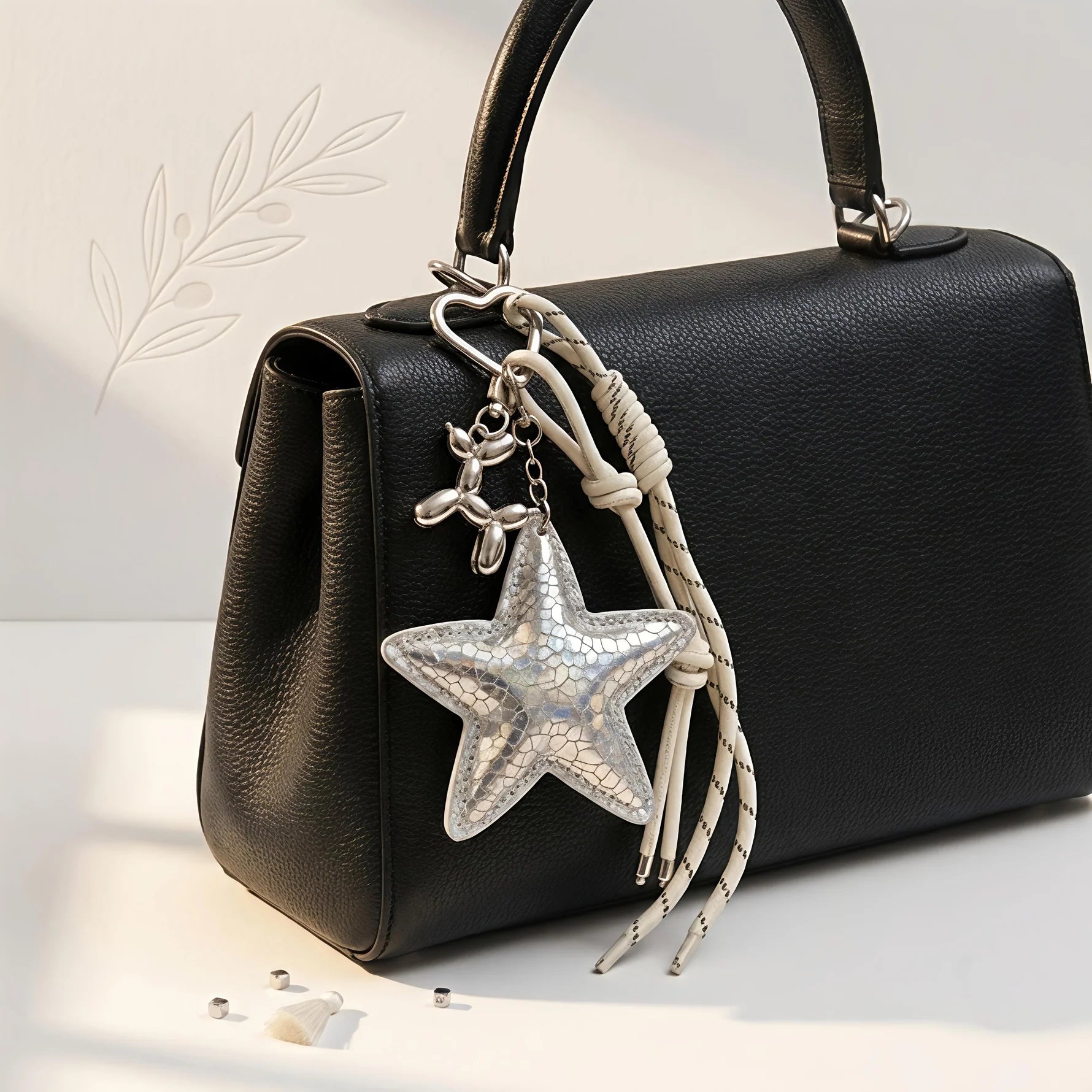 Silver Star Balloon Dog - Bag Charm