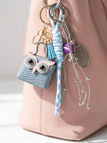 Baby blue Cute Owl - Bag Charm