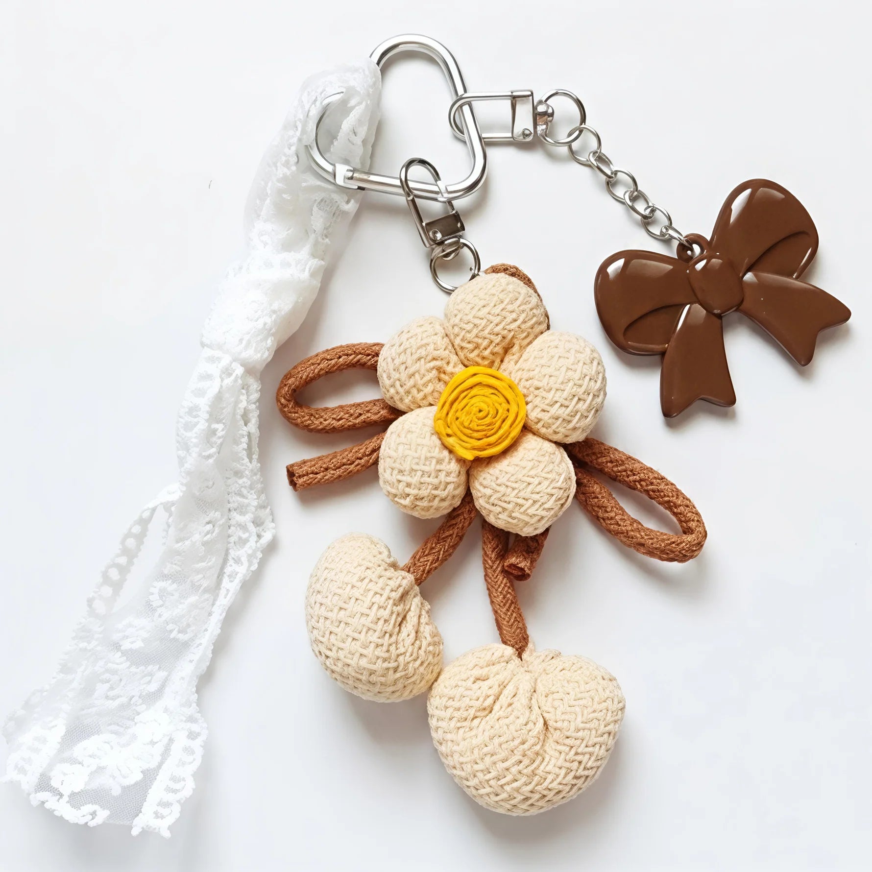 Fabric Flower - Bag Charm