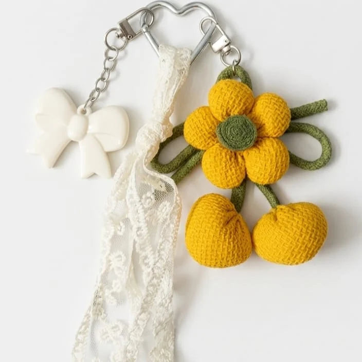 Fabric Flower - Bag Charm