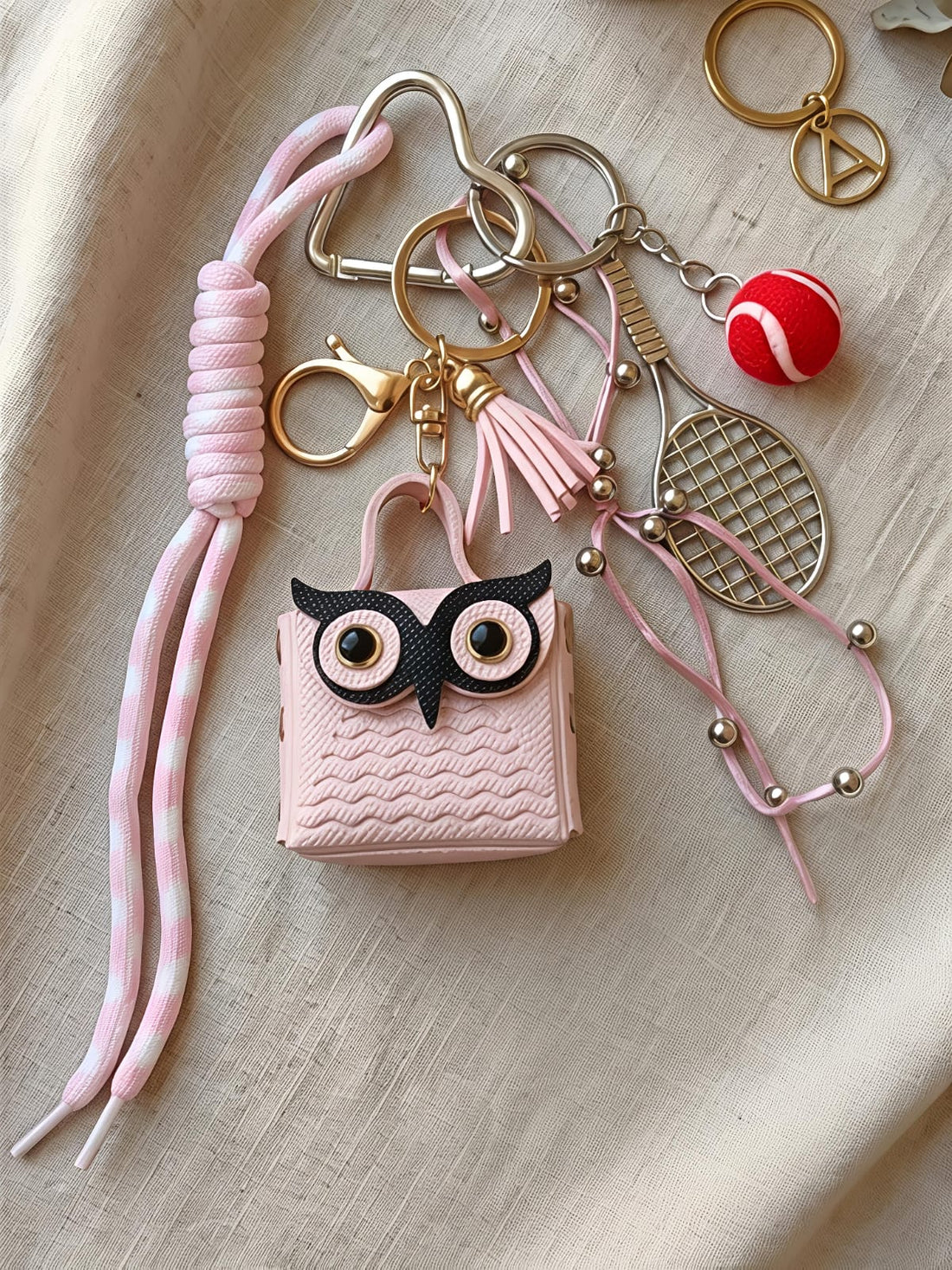 Pink Cute Owl - Bag Charm